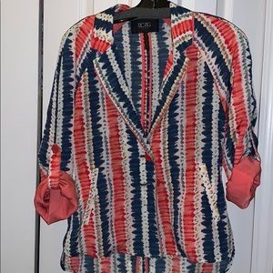 BCBG Paris tie dye blazer Sz 4 Ret $300